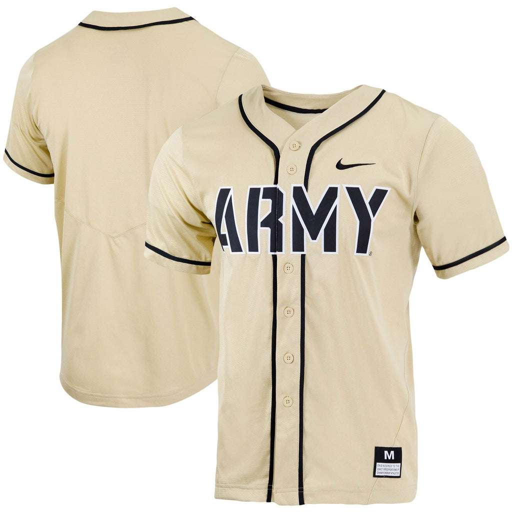 Gold Army Black Knights Replica Full-Button Baseball Jersey product image 2, provided for visual reference and product
