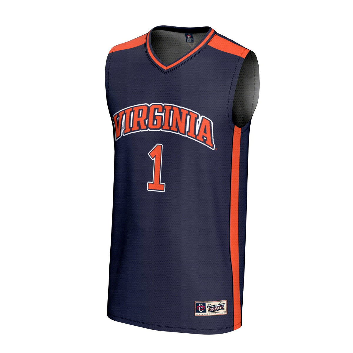 #1 Virginia Cavaliers Lightweight Basketball Fashion Jersey - Navy product image 3, provided for visual reference and