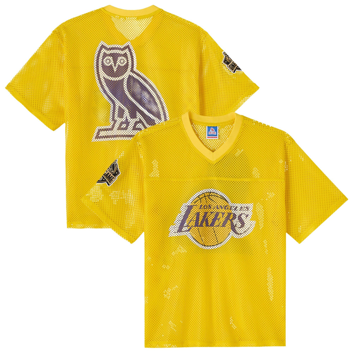 Los Angeles Lakers X OVO Mesh Football Jersey product image 1, provided for visual reference and product detail review