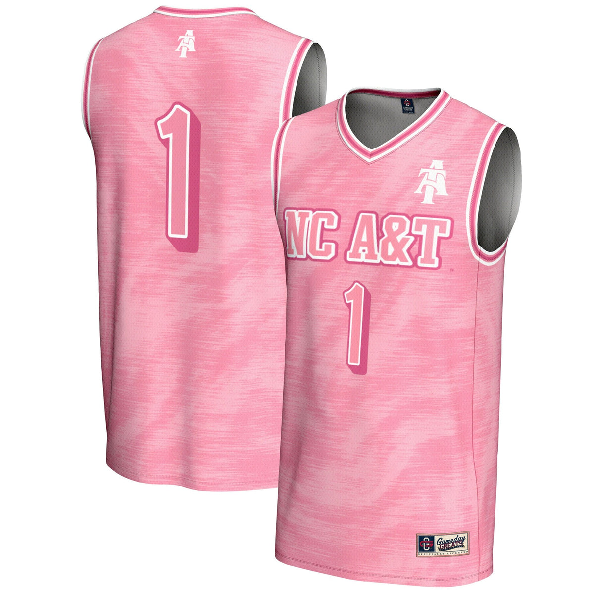 #1 North Carolina A&T Aggies Lightweight Basketball Jersey - Pink product image 1, provided for visual reference and product