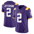 Justin Jefferson LSU Tigers Player Game Jersey - Purple product image 1, provided for visual reference and product detail