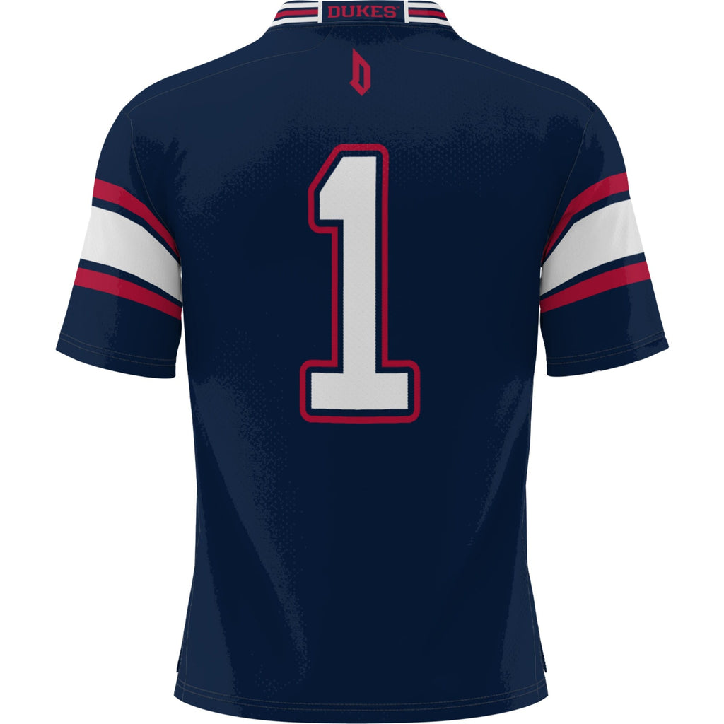 #1 Duquesne Dukes Football Jersey - Blue product image 4, provided for visual reference and product detail review