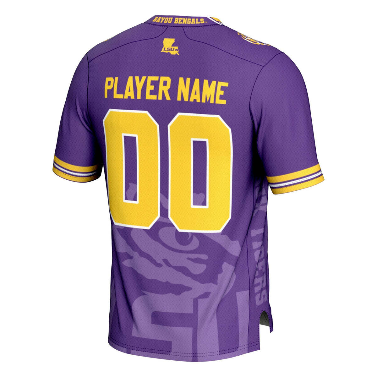 LSU Tigers Icon Print NIL Pick-A-Player Football Jersey - Purple product image 4, provided for visual reference and product