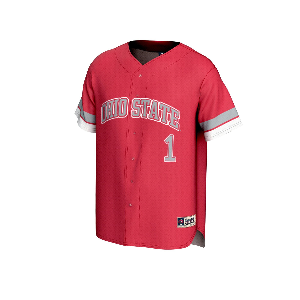 #1 Ohio State Buckeyes Lightweight Collegiate Baseball Fashion Jersey - Scarlet product image 3, provided for visual