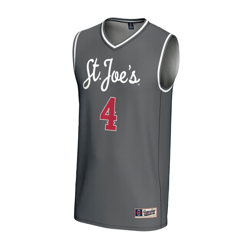 #4 Saint Joseph's Hawks Lightweight Basketball Fashion Jersey - Gray product image 3, provided for visual reference and