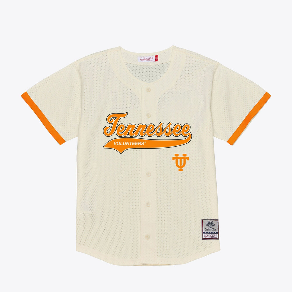 Tennessee Volunteers Mesh Button-Up Batting Practice Baseball Jersey - Cream product image 1, provided for visual reference