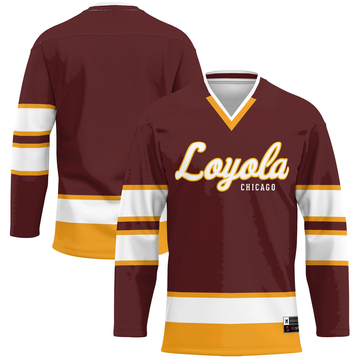 Loyola Chicago Ramblers Hockey Jersey - Maroon product image 2, provided for visual reference and product detail review