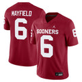 Baker Mayfield Crimson Oklahoma Sooners Alumni Player Game Jersey product image 1, provided for visual reference and product