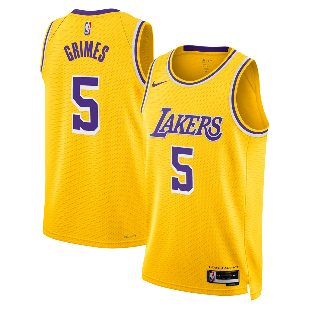 Los Angeles Lakers Icon Edition Swingman Jersey - Gold - Quentin Grimes product image 2, provided for visual reference and