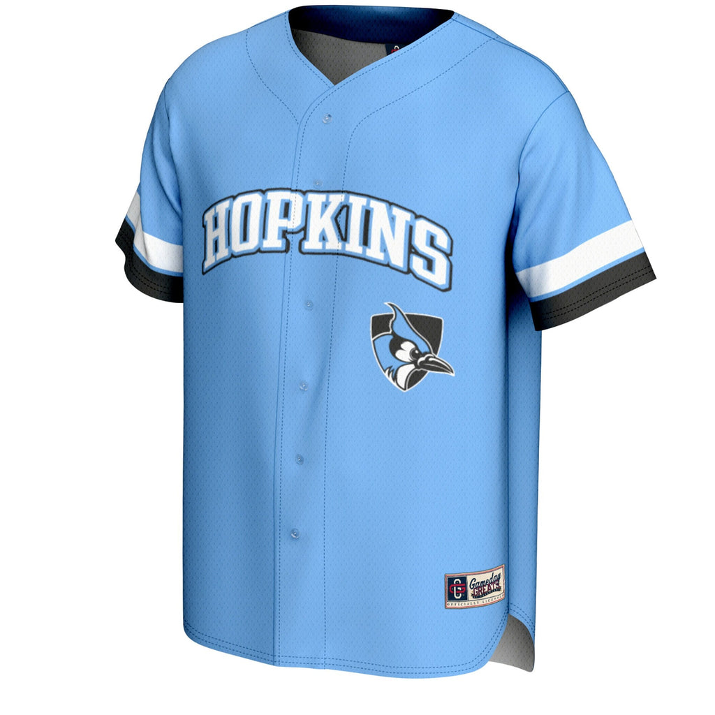 Johns Hopkins Blue Jays Spirit Baseball Jersey - Light Blue product image 3, provided for visual reference and product