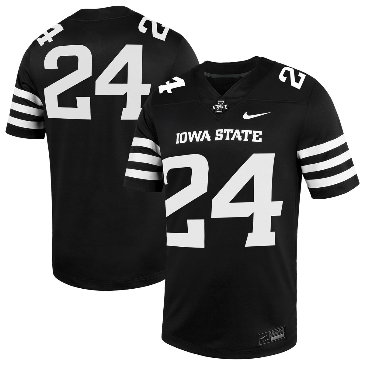 #24 Black Iowa State Cyclones Alternate Game Jersey product image 1, provided for visual reference and product detail review