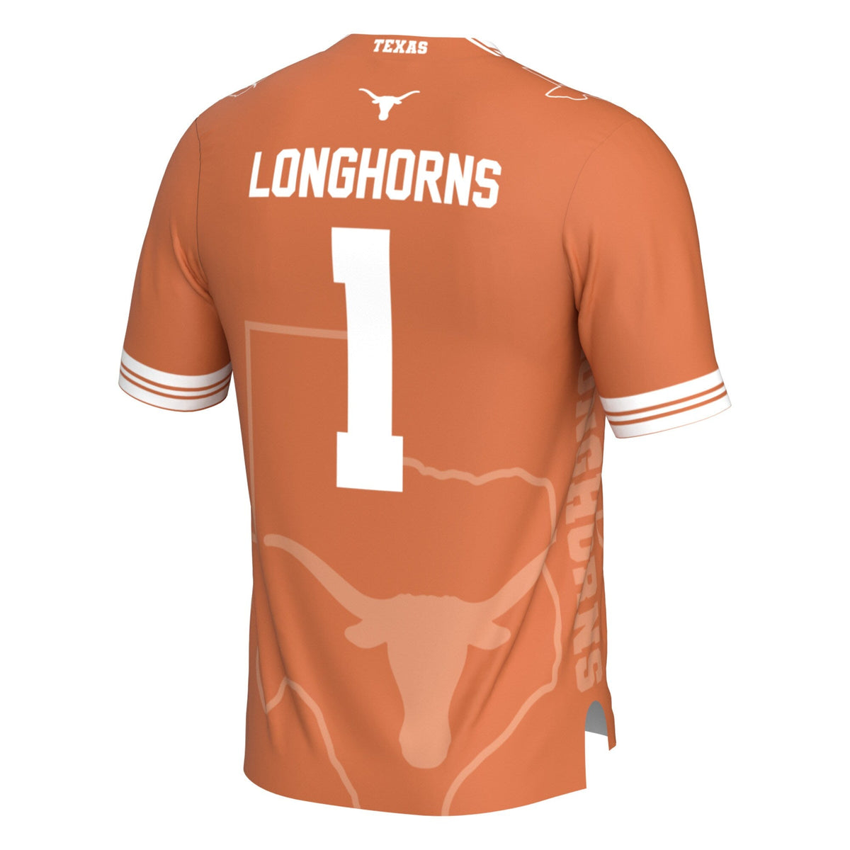 #1 Texas Longhorns Icon Print Football Fashion Jersey - Texas Orange product image 4, provided for visual reference and