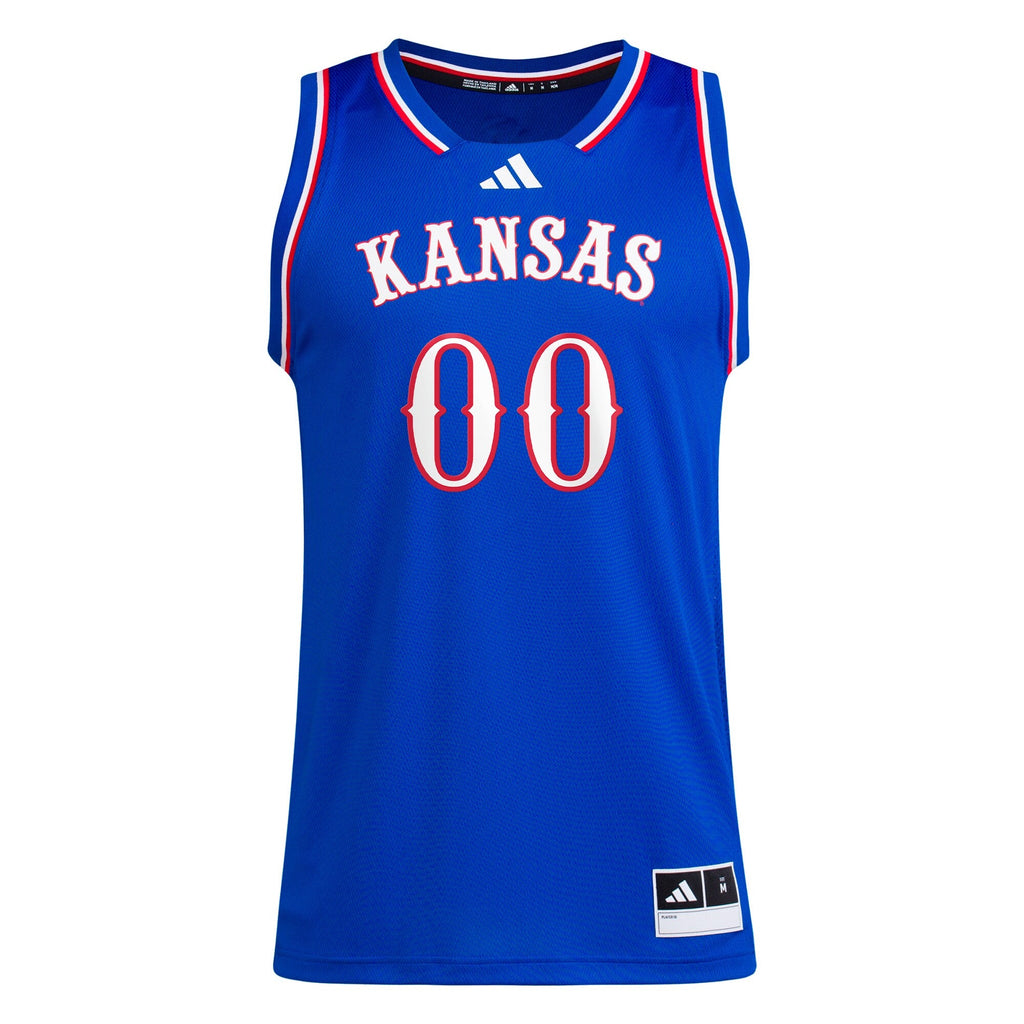 Kansas Jayhawks Pick-A-Player NIL Basketball Jersey - Royal product image 3, provided for visual reference and product