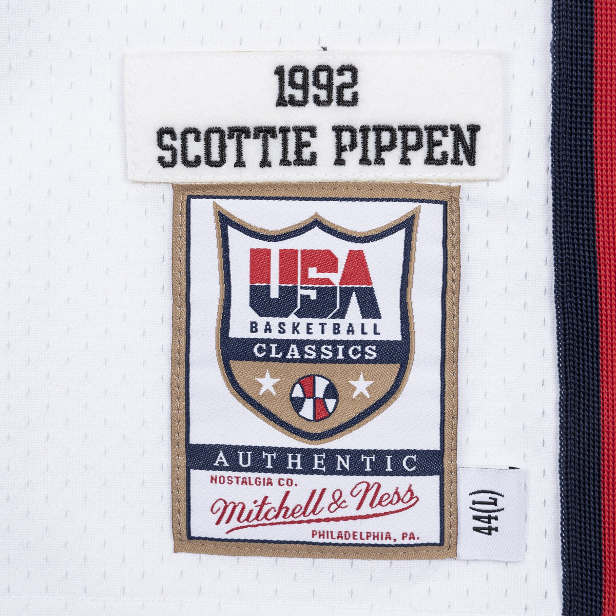 USA Basketball Authentic Jersey Scottie Pippen 1992 product image 4, provided for visual reference and product detail review