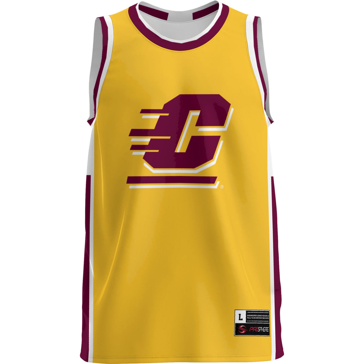 Central Michigan Chippewas Lightweight Basketball Jersey - Maroon product image 3, provided for visual reference and product