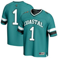 #1 Coastal Carolina Chanticleers Lightweight Collegiate Football Fashion Jersey - Teal product image 1, provided for visual
