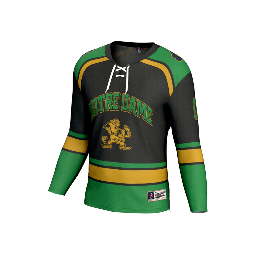 Notre Dame Fighting Irish Lightweight Hockey NIL Pick-a-Player Fashion Jersey - Black product image 3, provided for visual