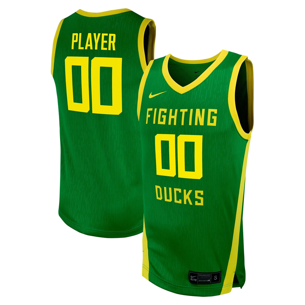 Oregon Ducks NIL Pick-A-Player Basketball Replica Jersey - Green product image 2, provided for visual reference and product