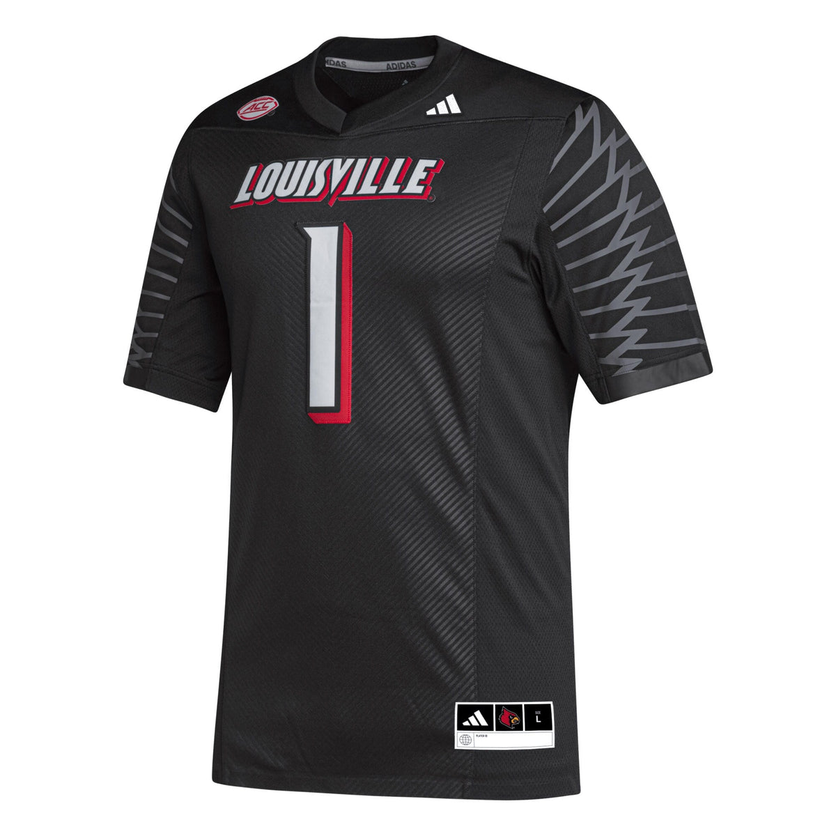 #1 Black Louisville Cardinals Premier Football Jersey product image 3, provided for visual reference and product detail