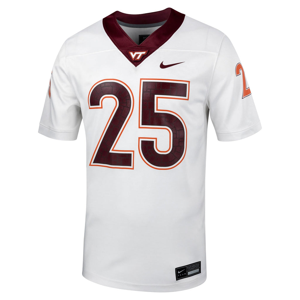 #25 Virginia Tech Hokies Untouchable Football Jersey – White product image 3, provided for visual reference and product