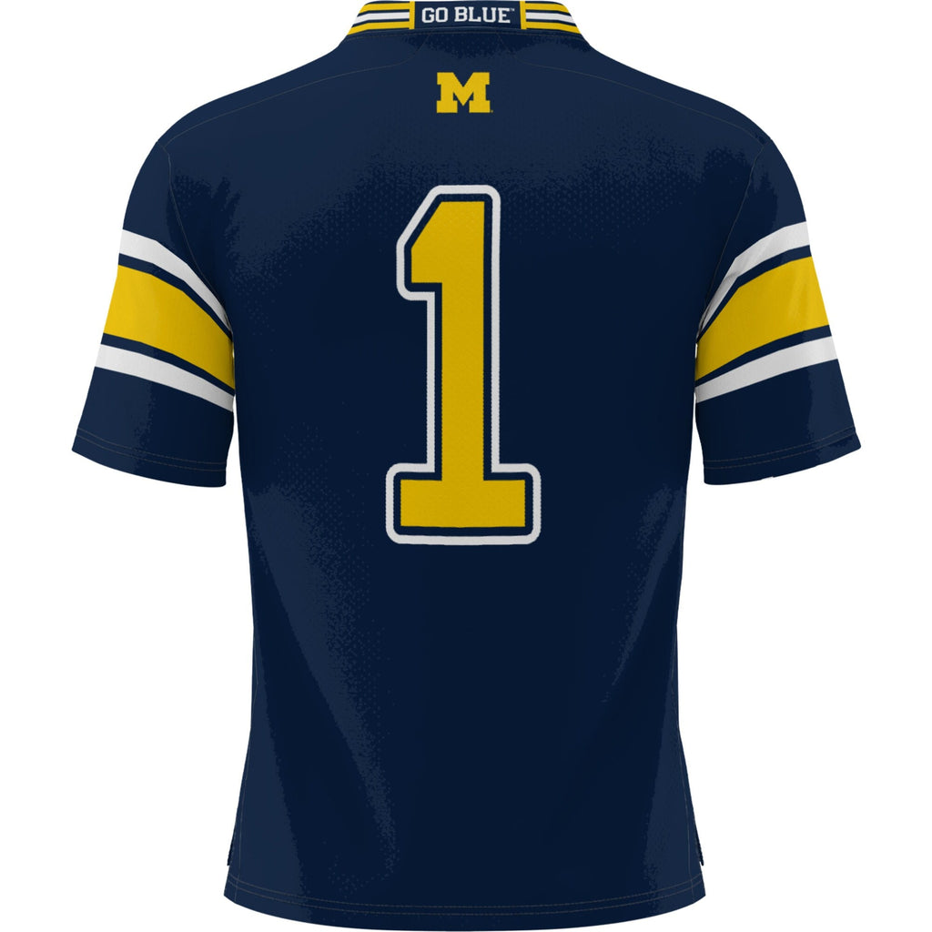 #1 Michigan Wolverines Football Jersey - Navy product image 4, provided for visual reference and product detail review