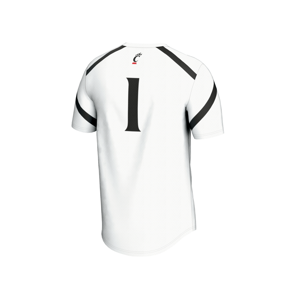 #1 Cincinnati Bearcats Lacrosse Fashion Jersey - White product image 4, provided for visual reference and product detail