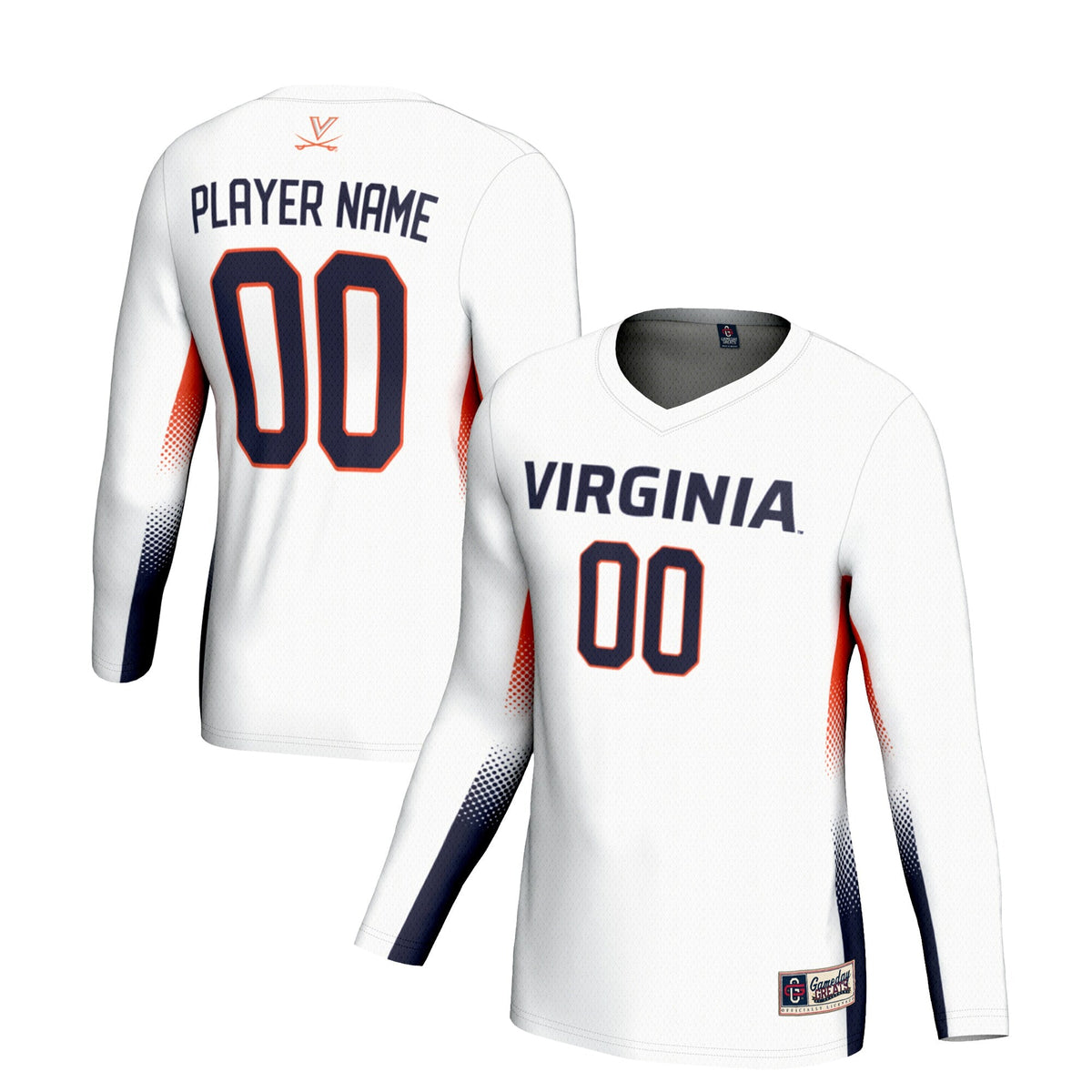 Virginia Cavaliers Adult NIL Lightweight Volleyball Jersey - White product image 1, provided for visual reference and