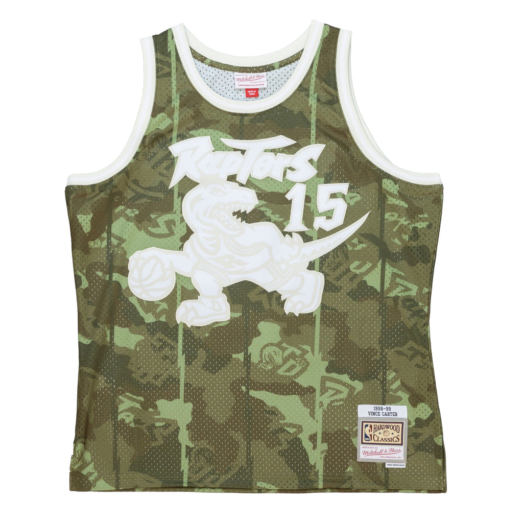 Toronto Raptors NBA Vince Carter 1998 Ghost Green Camo Swingman Jersey product image 2, provided for visual reference and