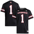 #1 Black Louisville Cardinals Premier Strategy Jersey product image 1, provided for visual reference and product detail