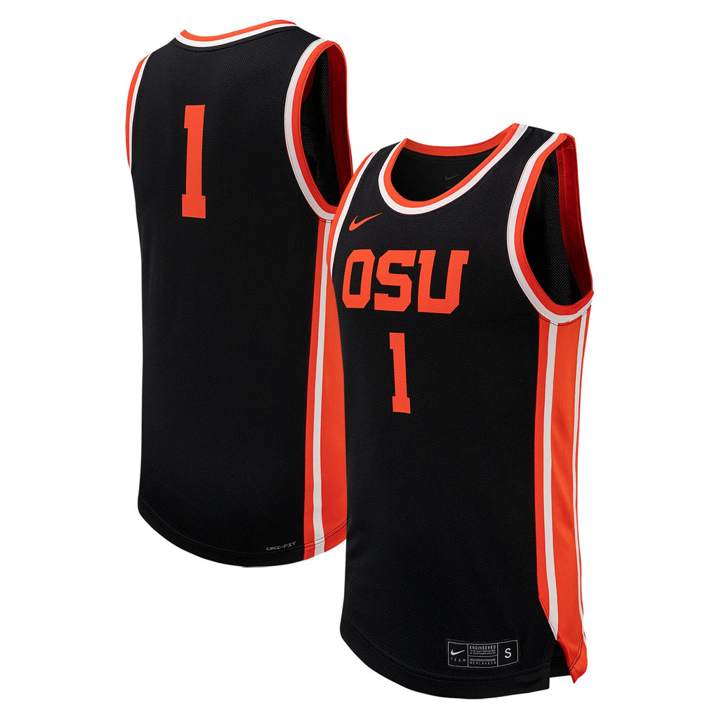 #1 Black Oregon State Beavers Replica Basketball Jersey product image 2, provided for visual reference and product detail