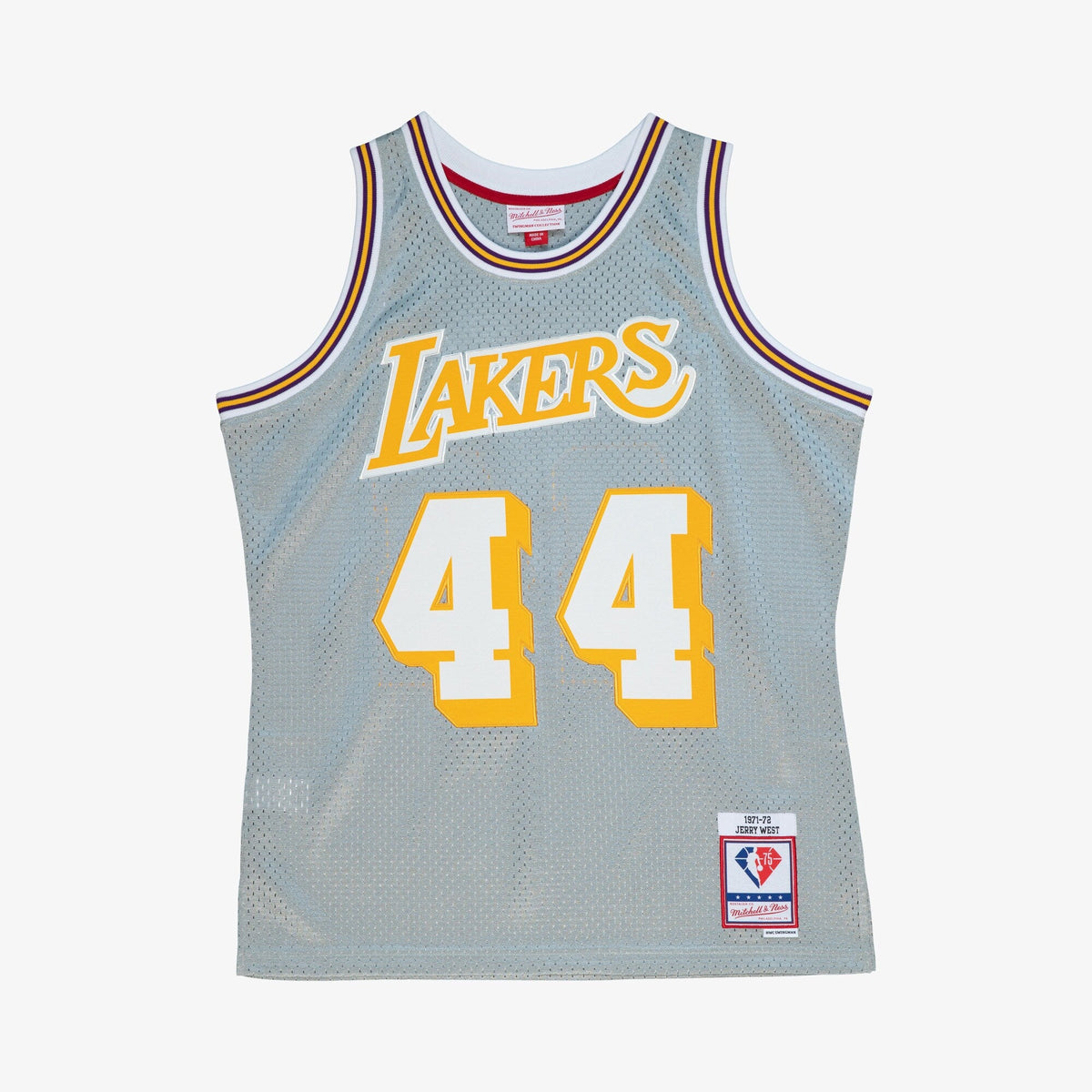 Los Angeles Lakers 1971 75th Swingman Jersey - Silver product image 3, provided for visual reference and product detail