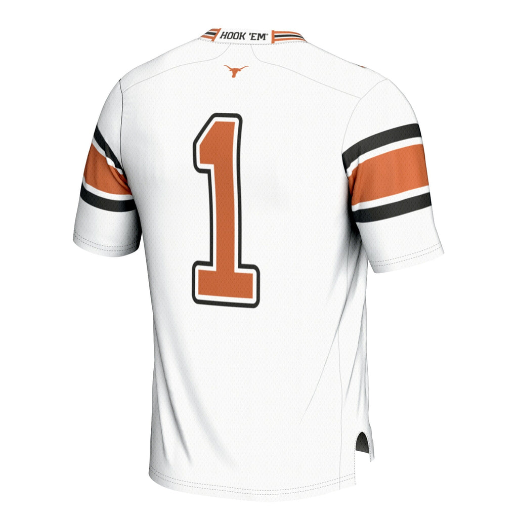 #1 Texas Longhorns Football Jersey - White product image 4, provided for visual reference and product detail review