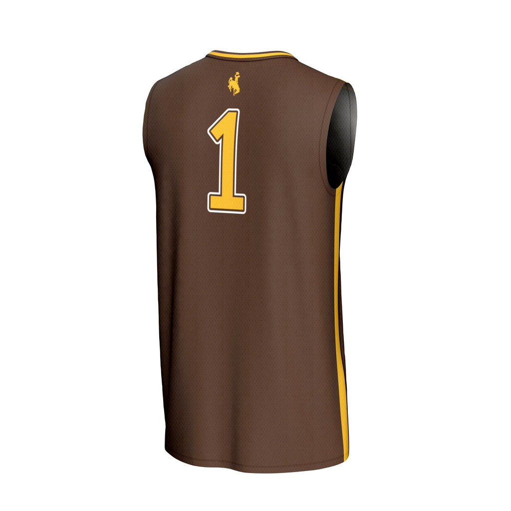#1 Wyoming Cowboys Lightweight Basketball Fashion Jersey - Brown product image 4, provided for visual reference and product