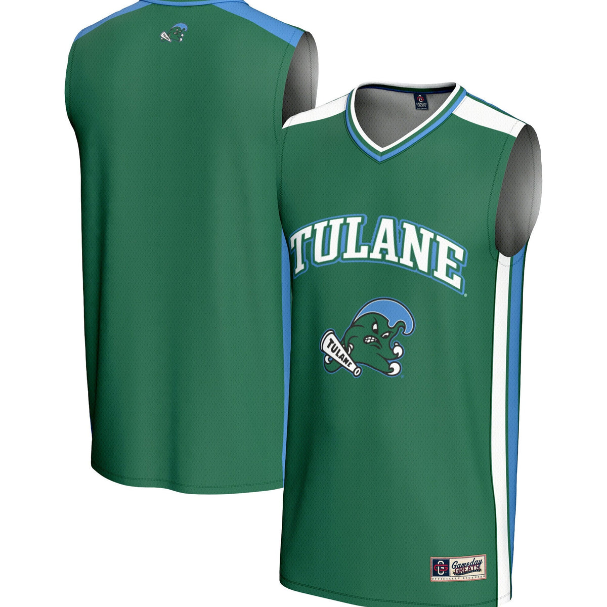 Tulane Green Wave Spirit Basketball Jersey - Green product image 1, provided for visual reference and product detail review