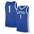 #1 Royal Kentucky Wildcats Road Replica Jersey product image 1, provided for visual reference and product detail review