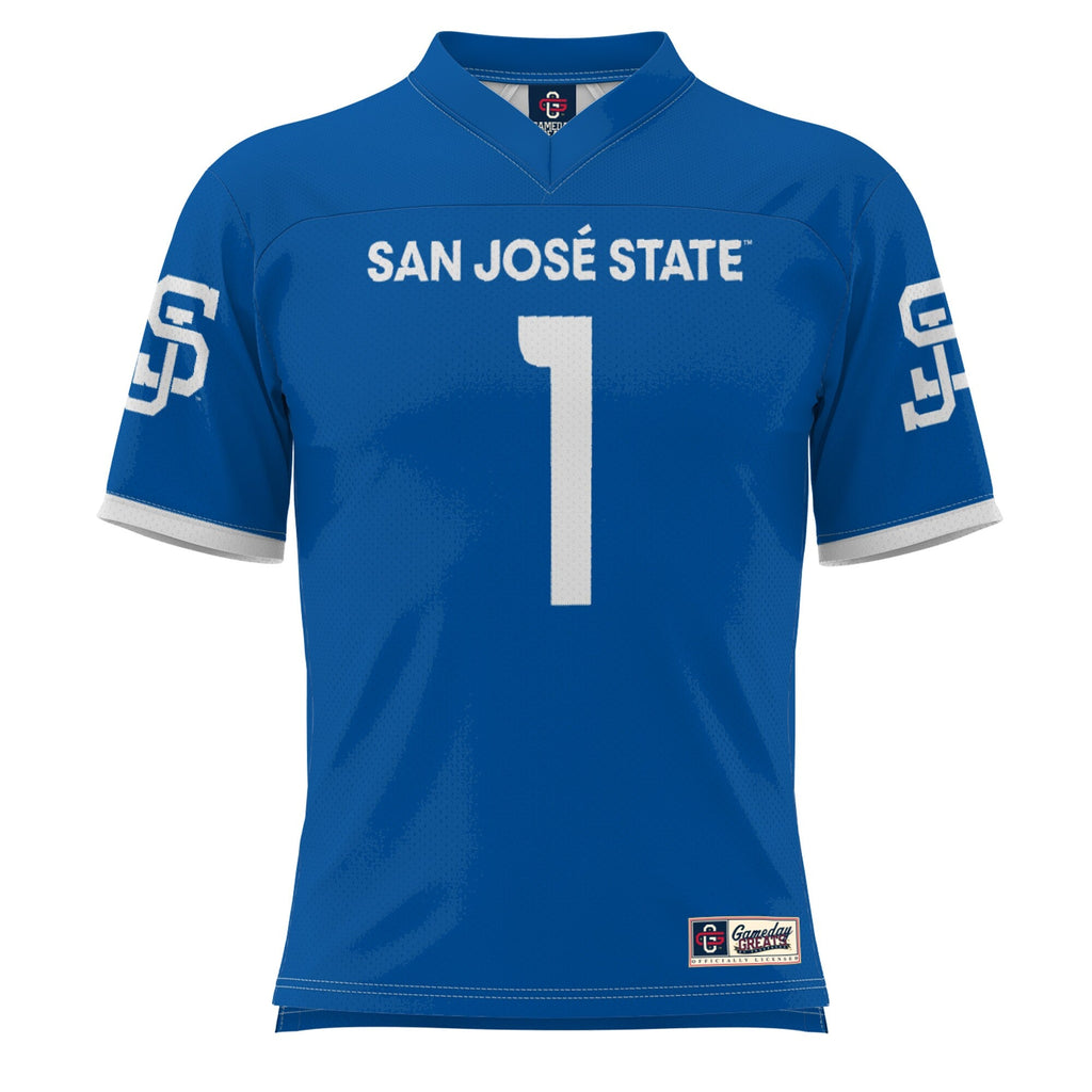 #1 San Jose State Spartans Football Jersey - Royal product image 3, provided for visual reference and product detail review