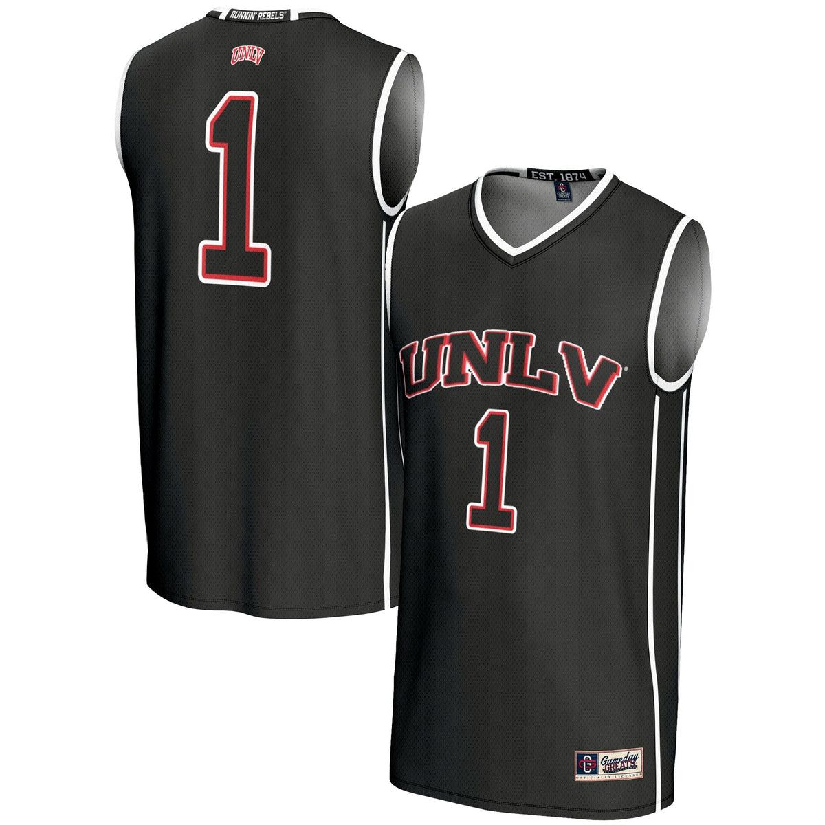 #1 UNLV Rebels Lightweight Basketball Jersey - Black product image 1, provided for visual reference and product detail review