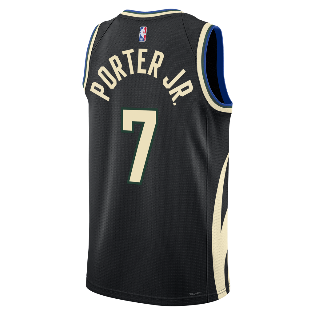Milwaukee Bucks Statement Edition Swingman Jersey - Hunter Green - Kevin Porter Jr. product image 4, provided for visual