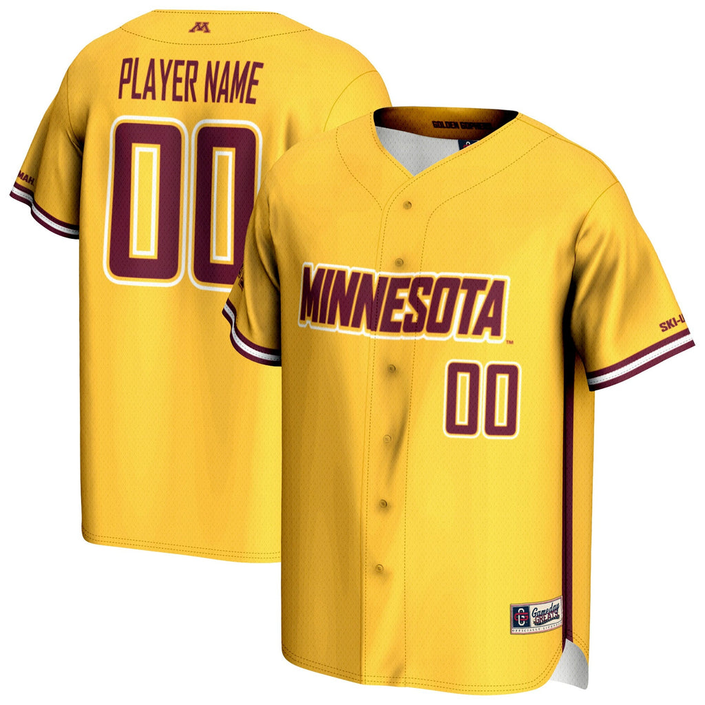 Minnesota Golden Gophers NIL Pick-A-Player Lightweight Baseball Jersey - Gold product image 2, provided for visual reference