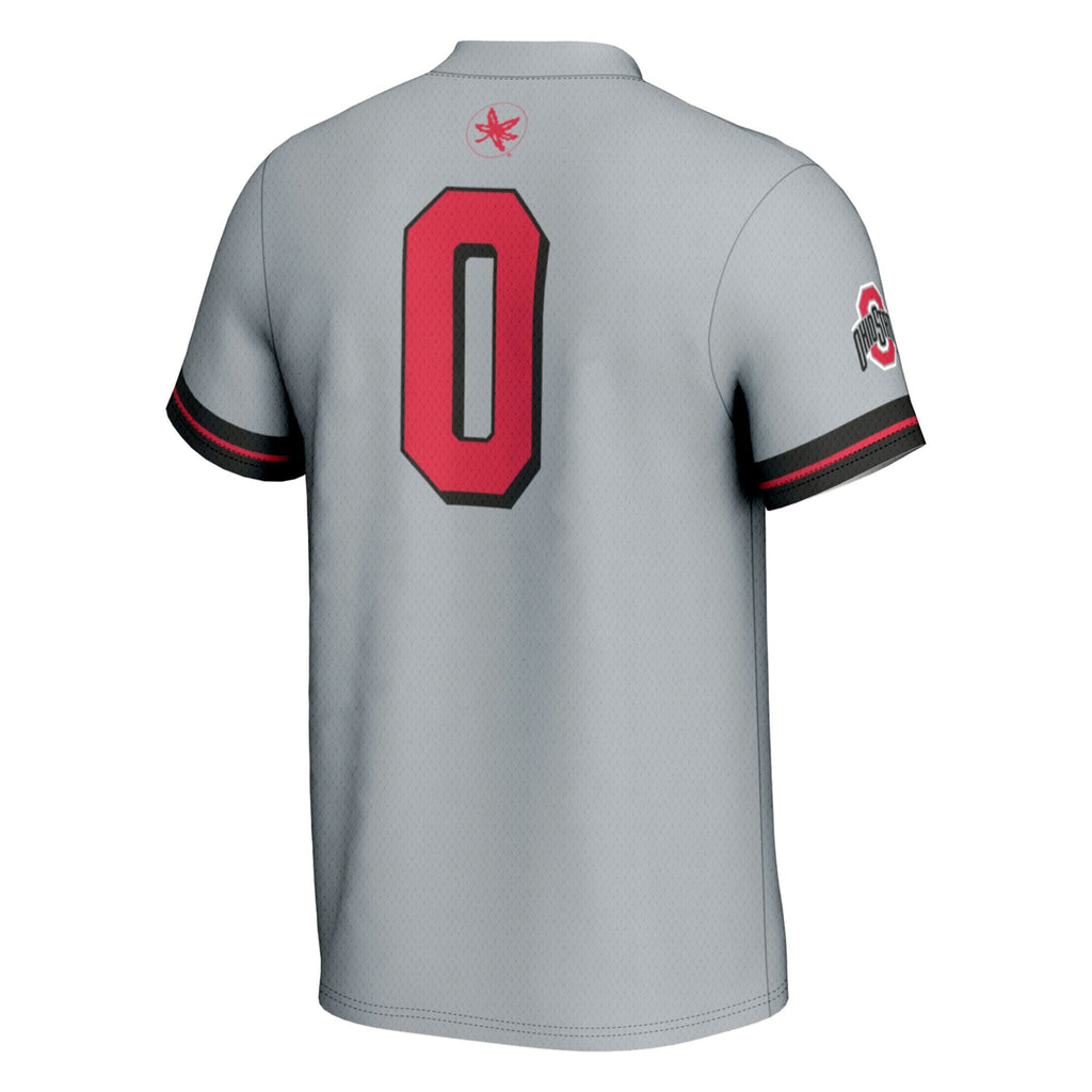 #0 Ohio State Buckeyes Softball Lightweight Fashion Jersey - Gray product image 4, provided for visual reference and product
