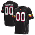Maryland Terrapins Custom Replica Football Jersey - Black product image 1, provided for visual reference and product detail