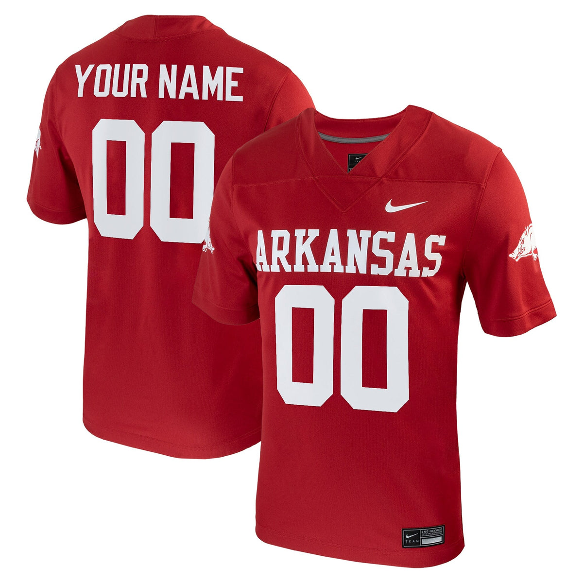 Arkansas Razorbacks Custom Football Game Jersey - Cardinal product image 2, provided for visual reference and product detail