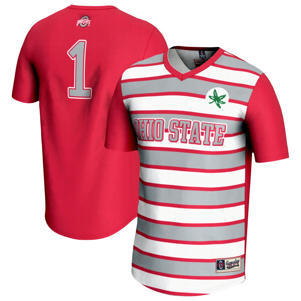 #1 Ohio State Buckeyes Lightweight Soccer Fashion Jersey - Scarlet product image 1, provided for visual reference and