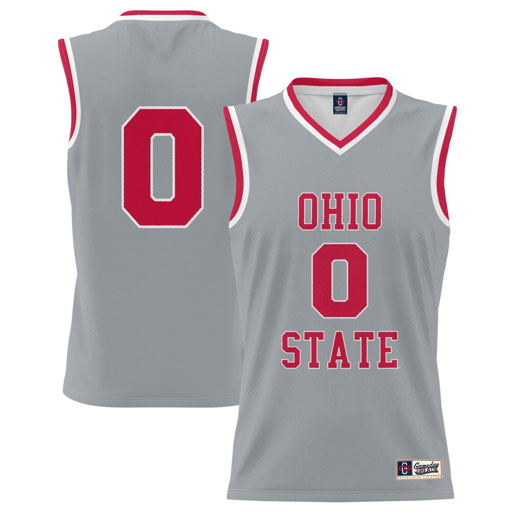 #0 Ohio State Buckeyes Lightweight Basketball Fashion Jersey - Gray product image 2, provided for visual reference and