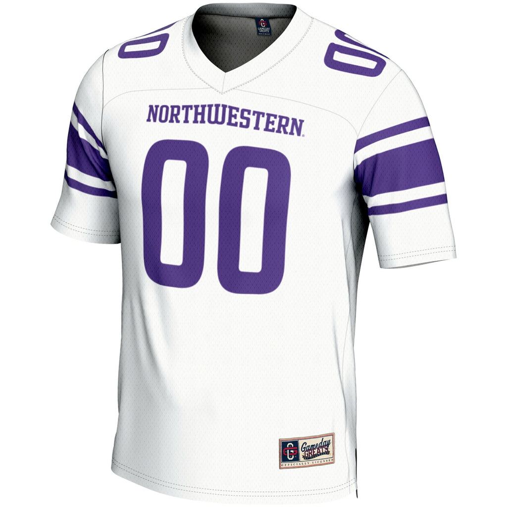 Northwestern Wildcats NIL Pick-A-Player Football Jersey - White product image 3, provided for visual reference and product