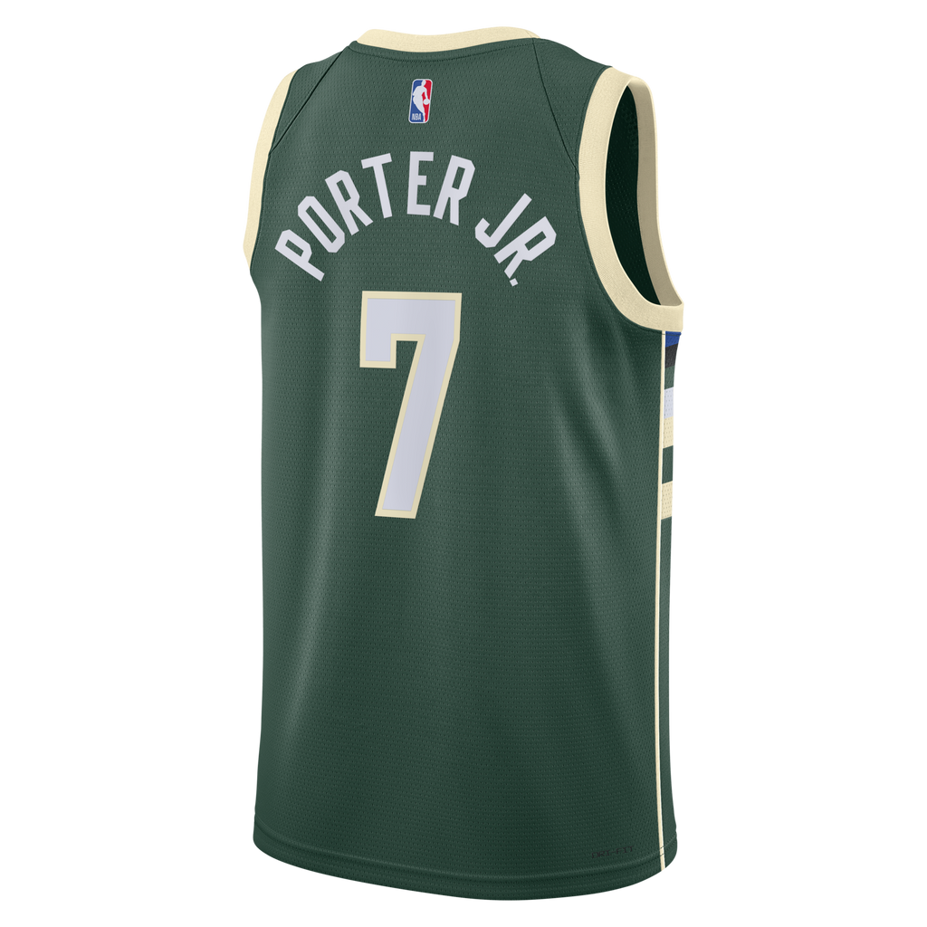 Milwaukee Bucks Icon Edition Swingman Jersey - Hunter Green - Kevin Porter Jr. product image 4, provided for visual