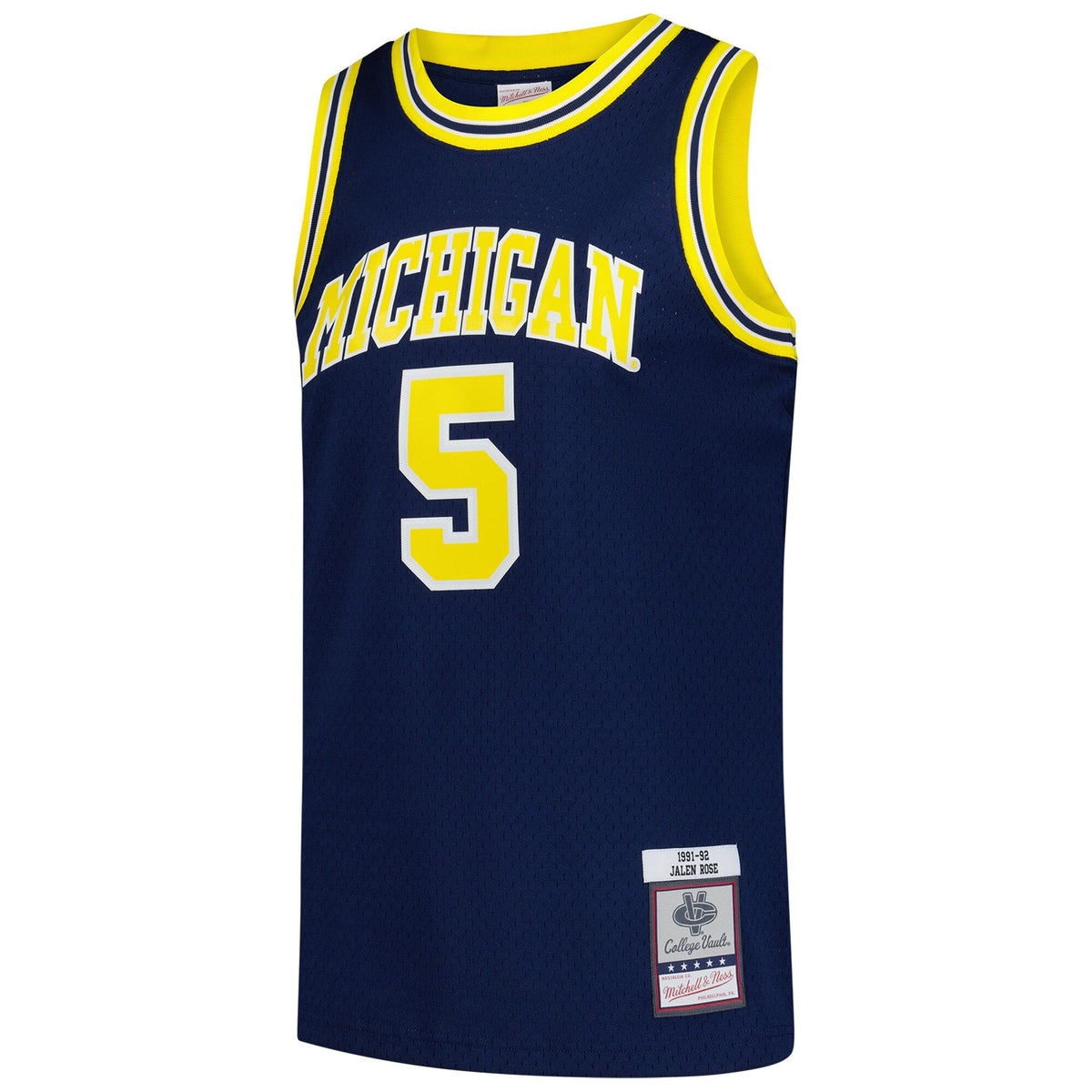 Jalen Rose Navy Michigan Wolverines 1991/92 Swingman Jersey product image 3, provided for visual reference and product