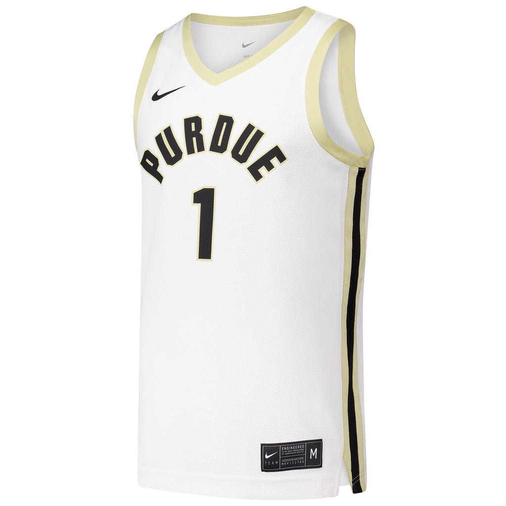 #1 Purdue Boilermakers Replica Basketball Jersey - White product image 3, provided for visual reference and product detail
