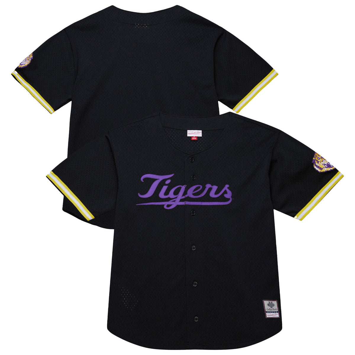 LSU Tigers On The Clock Full-Button Fashion Jersey - Black product image 2, provided for visual reference and product detail