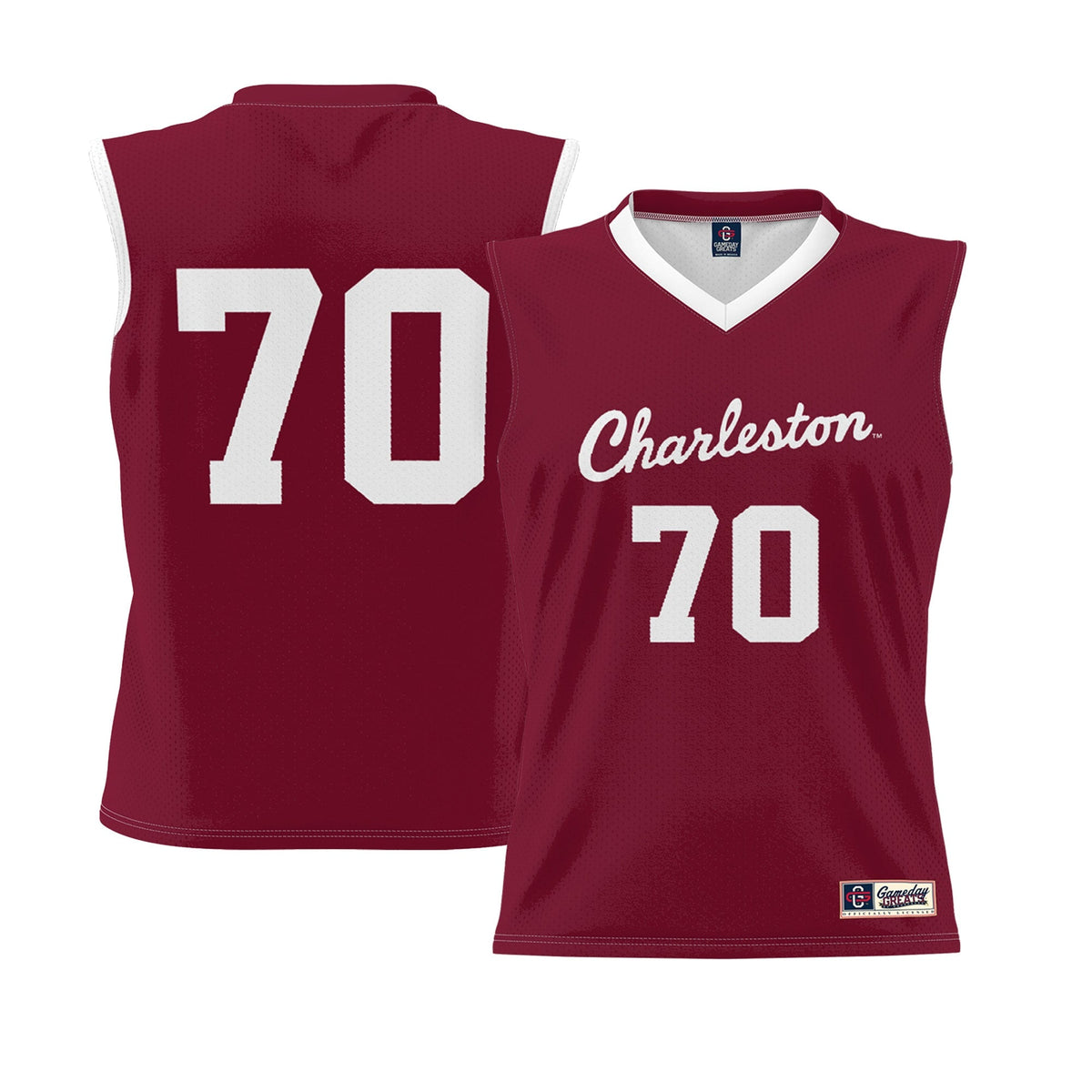 #70 Charleston Cougars Lightweight Basketball Jersey - Crimson product image 1, provided for visual reference and product